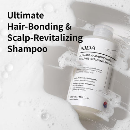 NIDA Ultimate Hair-Bonding & Scalp-Revitalizing Shampoo | Strengthen, Nourish & Refresh All Hair Types | 8.5 oz / 250 ml