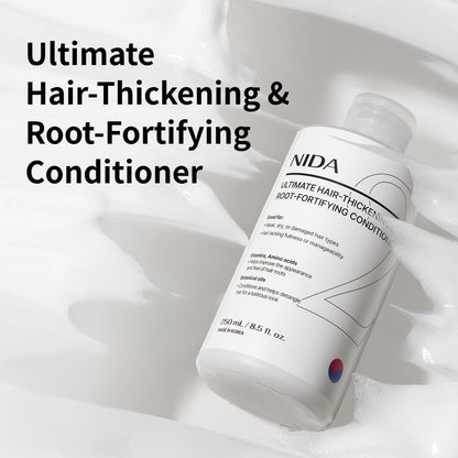 NIDA Ultimate Hair-Thickening & Root-Fortifying Conditioner | Soft, Shiny, Strong Hair | 8.5 fl oz / 250 ml