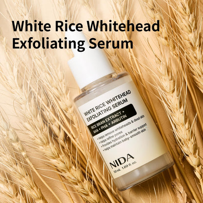 NIDA White Rice Whitehead Exfoliating Serum | 1.69 fl oz (50 ml) | All Skin Types