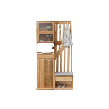 Nidda Oak Shoe Storage With Bench