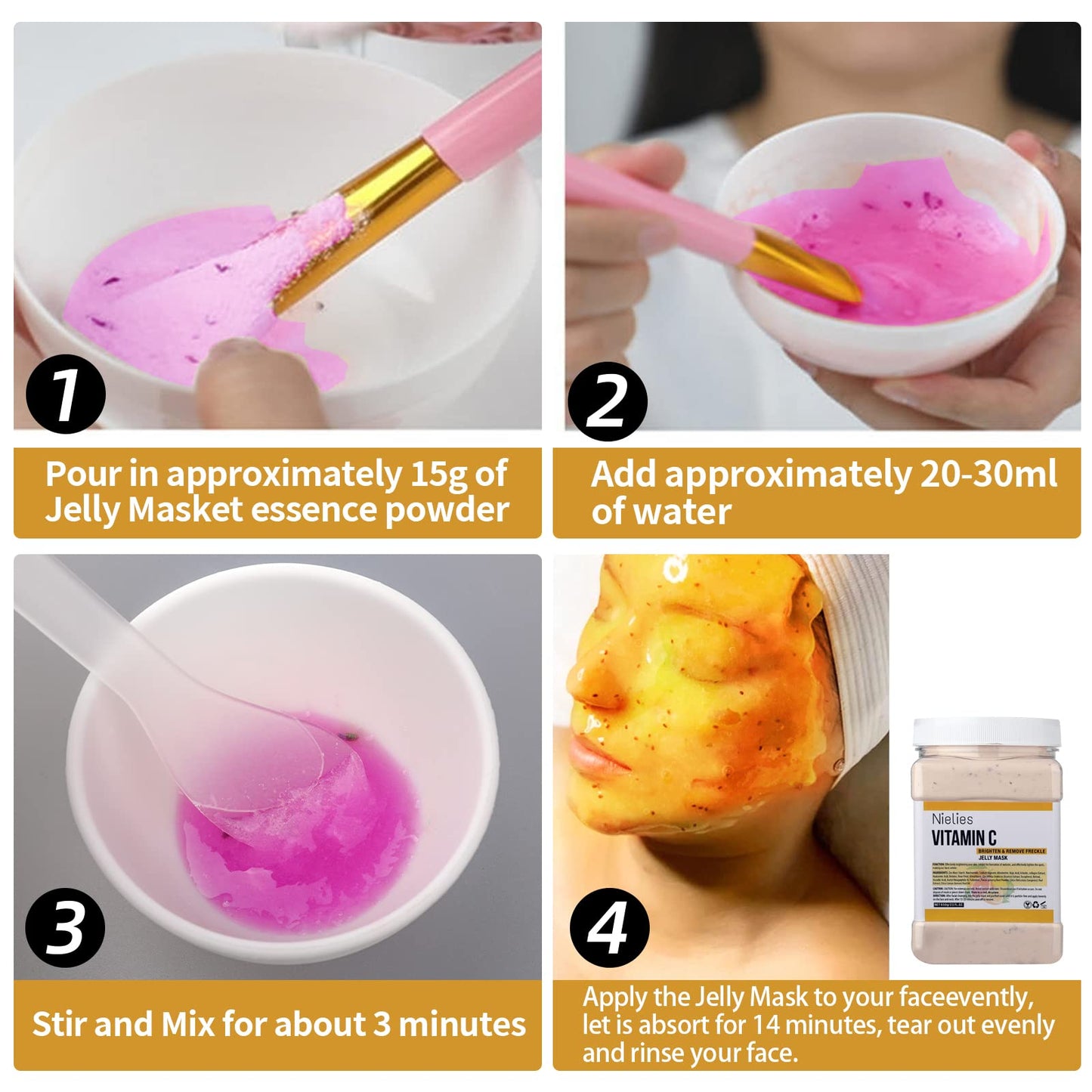 Nielies Jelly Mask for Facial – Hydrating Vegan Peel-Off Mask with Vitamin C