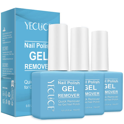 NIFEISHI Gel Nail Polish Remover 3pcs — Quick 3-5 Minute Foil-Free Removal (15ml)