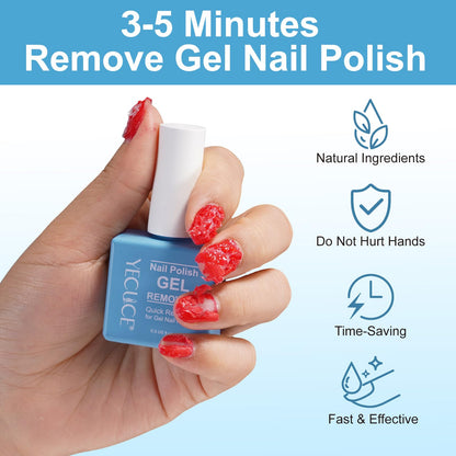 NIFEISHI Gel Nail Polish Remover 3pcs — Quick 3-5 Minute Foil-Free Removal (15ml)
