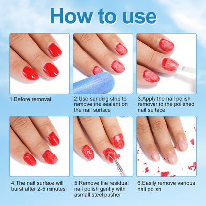 NIFEISHI Gel Nail Polish Remover 3pcs — Quick 3-5 Minute Foil-Free Removal (15ml)