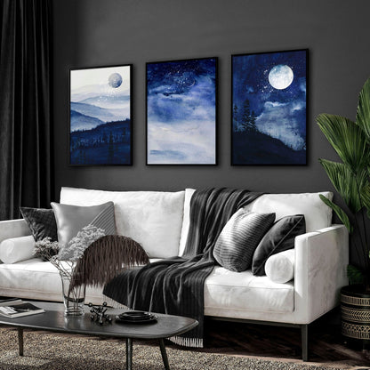 Nordic wall art | set of 3 framed wall art prints