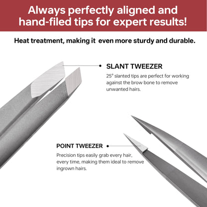 NILIYA Eyebrow Tweezers for Women – Ultra-Fine 0.15mm Slanted Tip, Ergonomic Design