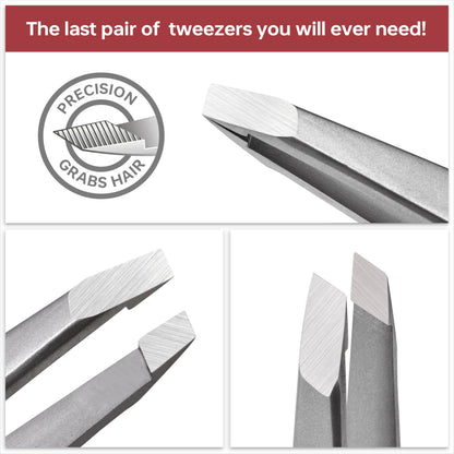 NILIYA Eyebrow Tweezers for Women – Ultra-Fine 0.15mm Slanted Tip, Ergonomic Design