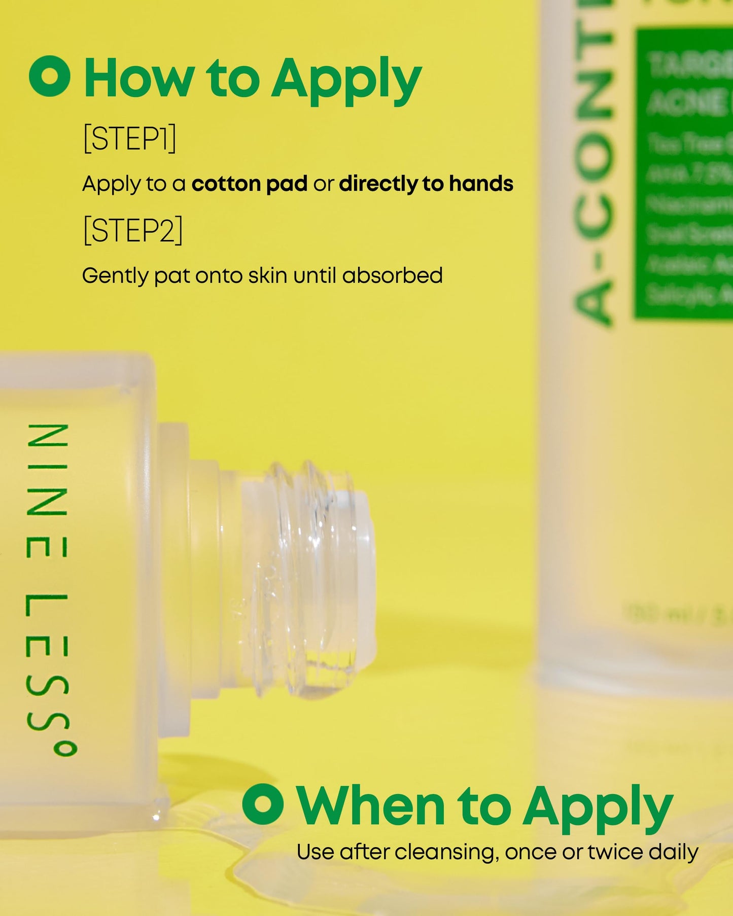 NINELESS A-Control Azelaic Acid Toner with AHA & BHA | Pore Refining & Soothing Toner