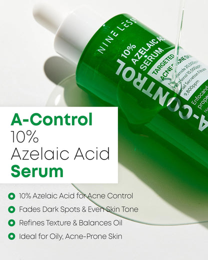 NINELESS 10% Azelaic Acid Serum with Niacinamide & Snail Mucin – Redness Relief & Dark Spot Corrector