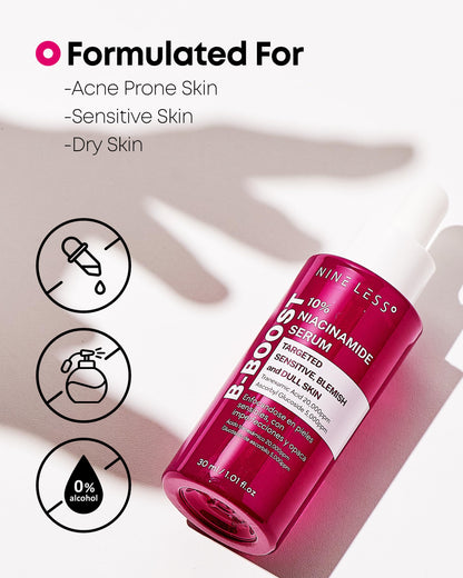 NINELESS B-Boost 10% Niacinamide Serum – Even Tone, Tranexamic Acid & Glutathione, 1.01 fl oz