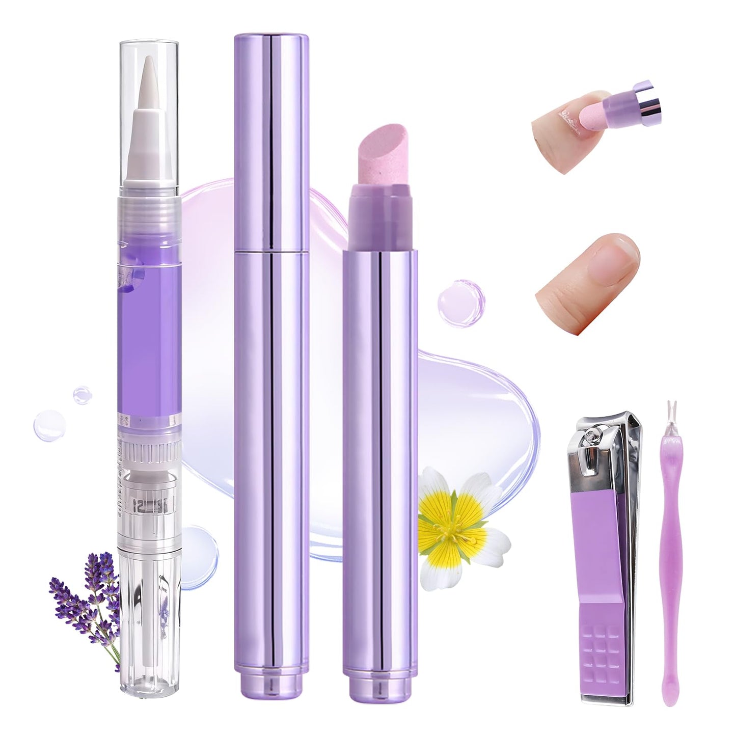 NIQZOPA Ceramic Cuticle Oil Pusher Pen – 3-in-1 Nail Care Kit