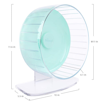 Niteangel Super-Silent 11-Inch Hamster Wheel – Quiet, Adjustable Stand, Mint Green