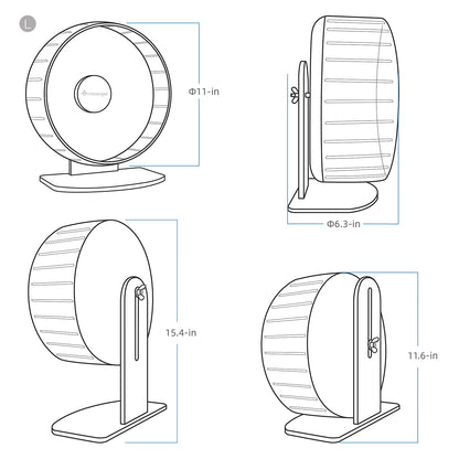 Niteangel Super-Silent 11-Inch Hamster Wheel – Quiet, Adjustable Stand, Mint Green