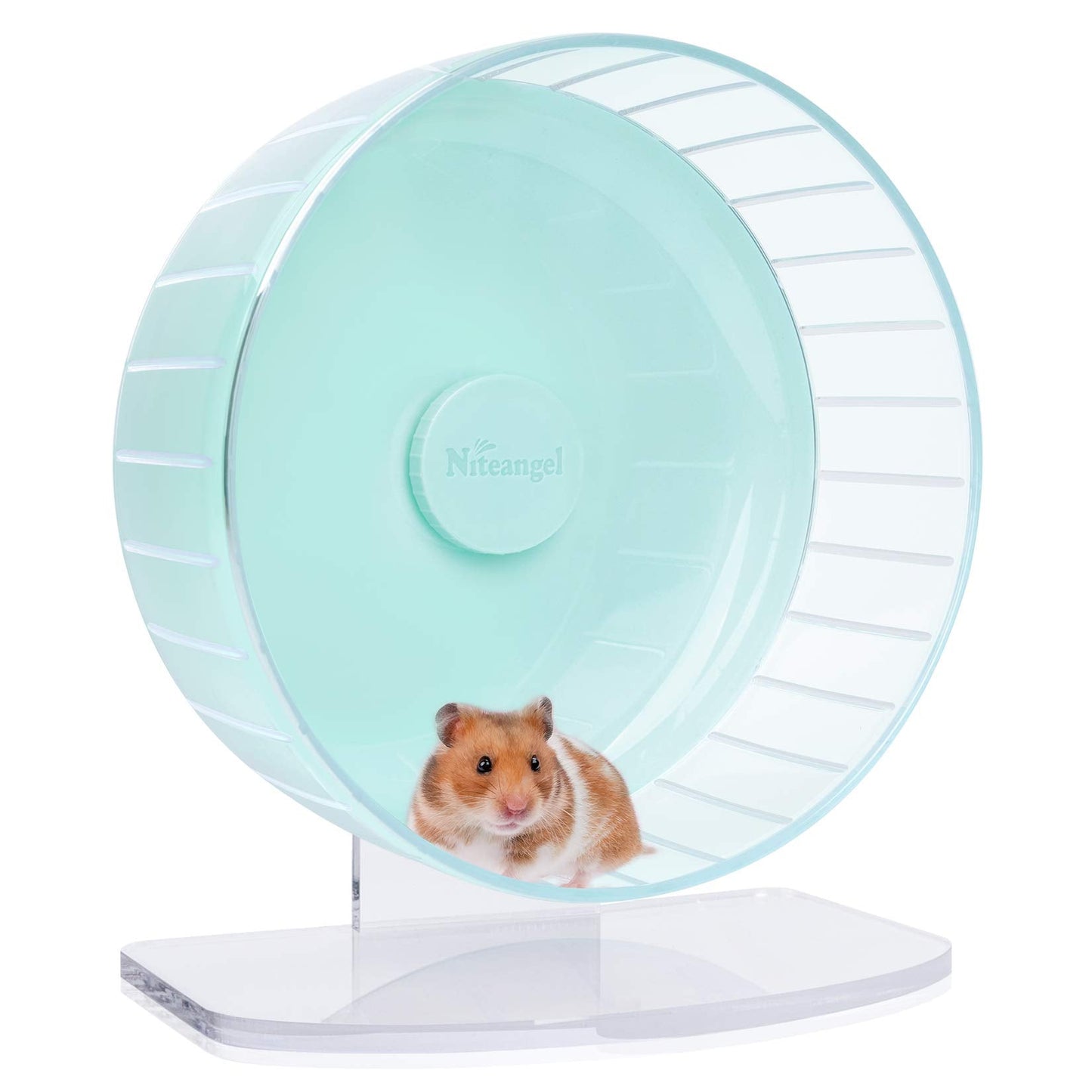 Niteangel Super-Silent 11-Inch Hamster Wheel – Quiet, Adjustable Stand, Mint Green