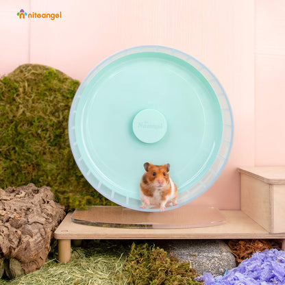 Niteangel Super-Silent 11-Inch Hamster Wheel – Quiet, Adjustable Stand, Mint Green