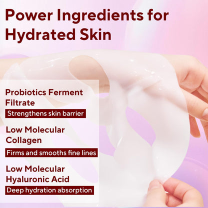 Nityrliv Collagen Face Mask | 4-Pack Bio-Collagen Overnight Hydrating Sheet Mask for All Skin Types