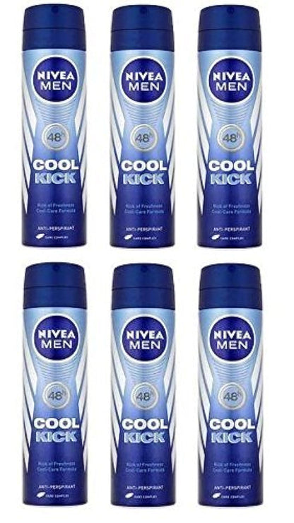 6 x NIVEA MEN Cool Kick 48h Antiperspirant 150ml Pack