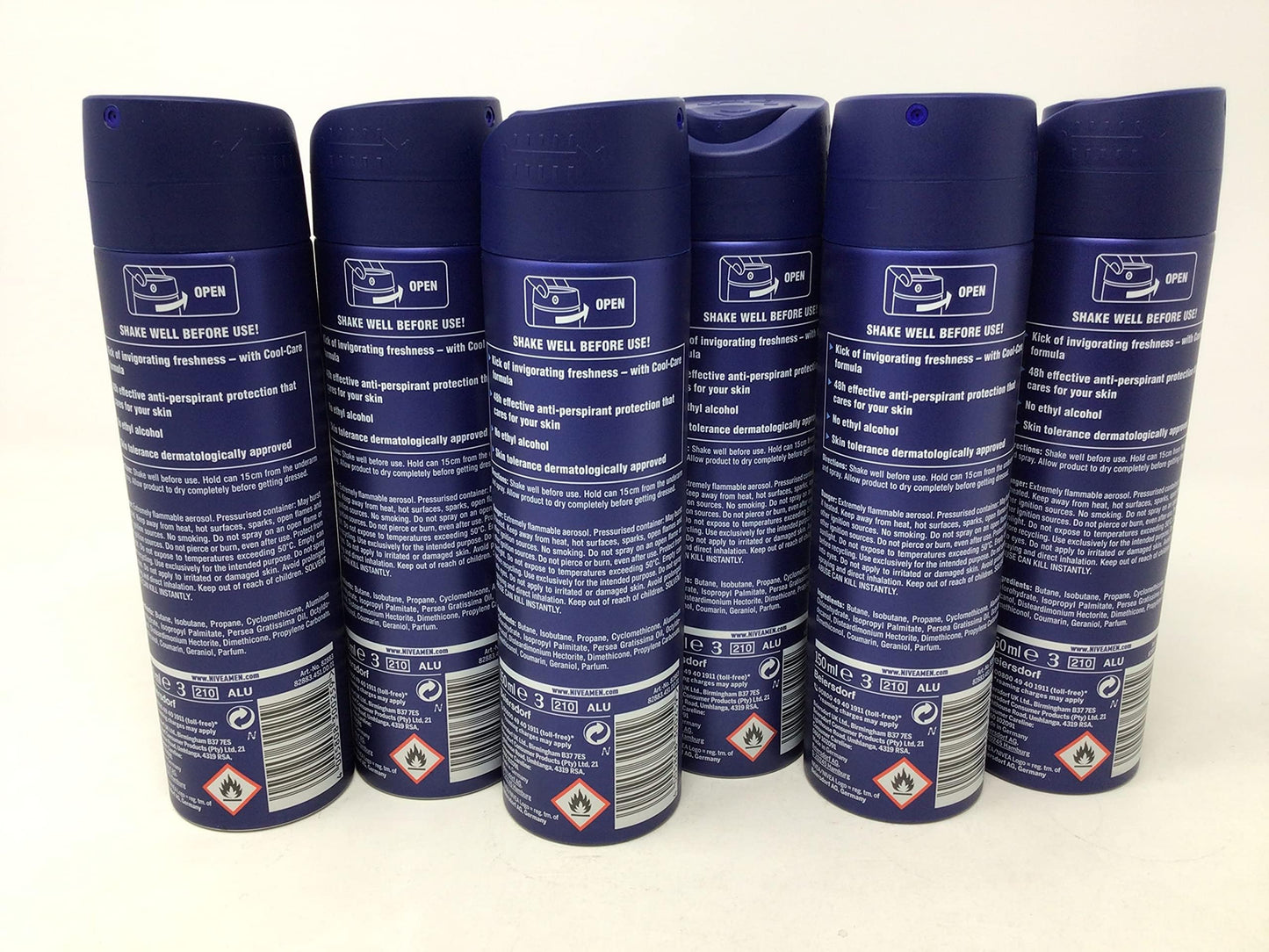 6 x NIVEA MEN Cool Kick 48h Antiperspirant 150ml Pack