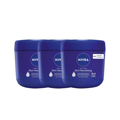 NIVEA Rich Nourishing Body Cream with Almond Oil – 400ml Jar | Deep Moisture