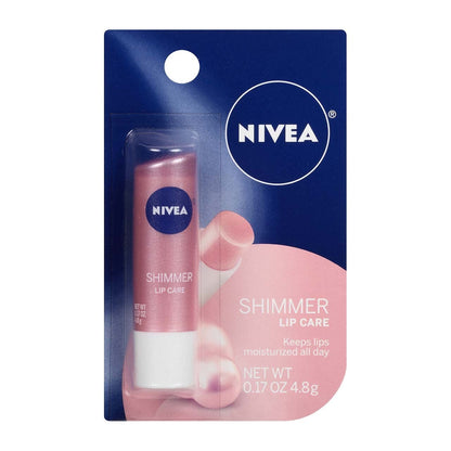NIVEA Shimmer Radiant Lip Care 0.17 oz (Pack of 4) – Hydrating Lip Balm with Pearly Shine