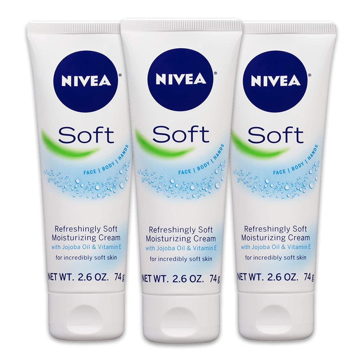 NIVEA Soft Moisturizing Creme 2.6 oz — Pack of 6 | Lightweight Hydration for Skin