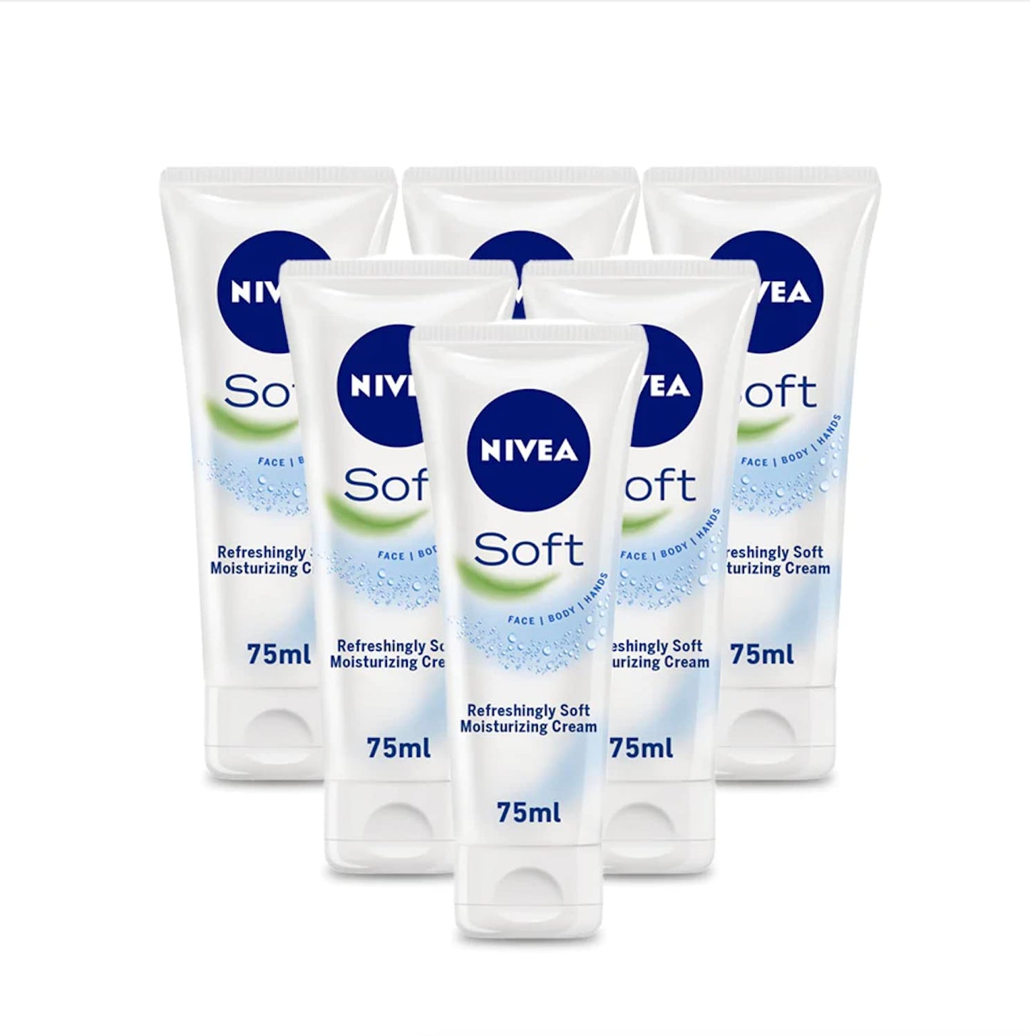 NIVEA Soft Moisturizing Creme 2.6 oz — Pack of 6 | Lightweight Hydration for Skin