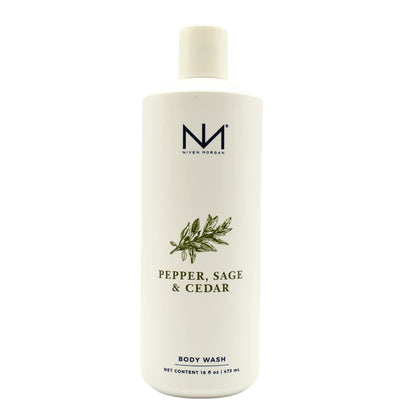 Niven Morgan Pepper, Sage and Cedar Body Wash - 16 oz | Paraben Free, Sulfate Free