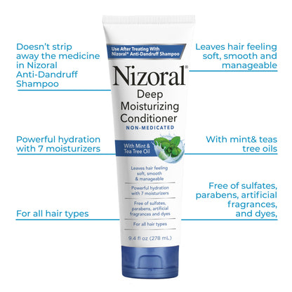 Nizoral Anti-Dandruff Shampoo + Deep Moisturizing Conditioner Bundle (7 oz + 9.4 oz) | Ketoconazole 1%