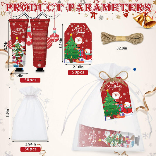 50-Piece Nlicrst Christmas Hand Cream Bulk Set – Santa & Snowman Gift Favors