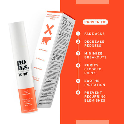 No Bad Stuff Acne Spot Treatment – 2% Salicylic Acid, Chamomile & Aloe Vera (0.5 oz)