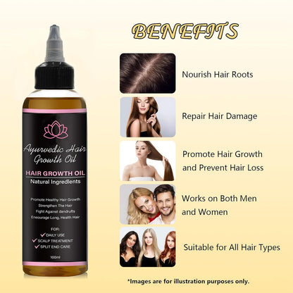 NO BALD Lifewitqueenp Hair Growth Oil – Lightweight Ayurvedic Oil for All Hair Types