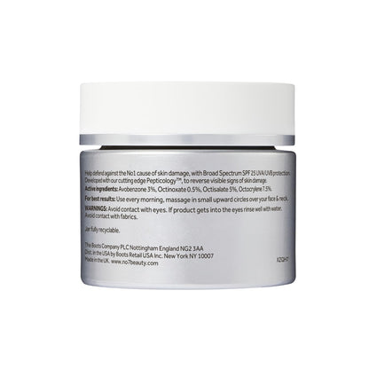 No7 Future Renew Damage Reversal Face Cream SPF 25 | Peptide-Driven Anti-Aging Moisturizer (1.69 oz)