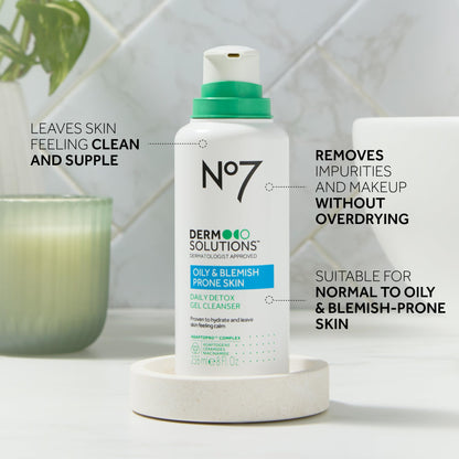No7 Derm Solutions Daily Detox Foaming Cleanser | Ceramides, Niacinamide & Adaptogens
