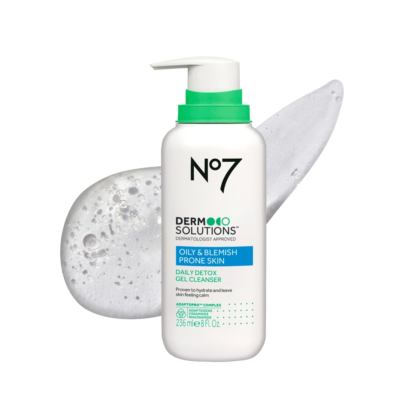No7 Derm Solutions Daily Detox Foaming Cleanser | Ceramides, Niacinamide & Adaptogens