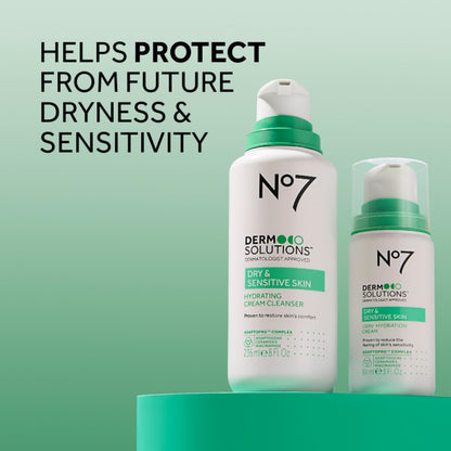 No7 Derm Solutions Hydrating Facial Cleanser – Ceramides, Niacinamide & Adaptogens for Dry & Sensitive Skin | 16 oz