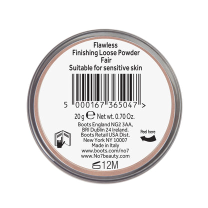 No7 Flawless Finish Loose Setting Powder – Matte, Blurring, Shine-Free Finish (Fair) 0.71 oz