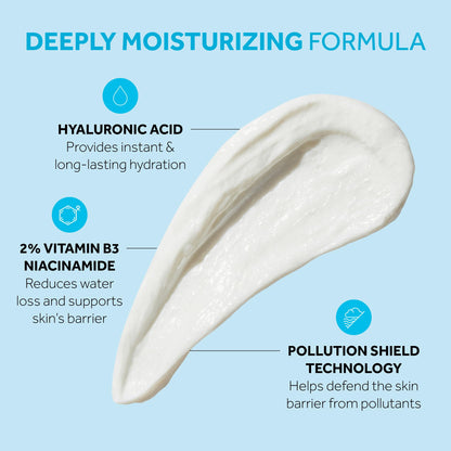 No7 HydraLuminous+ Whipped Day Cream – 72h Hydration with 2% Hyaluronic Acid & 5% Niacinamide (1.69 fl oz)