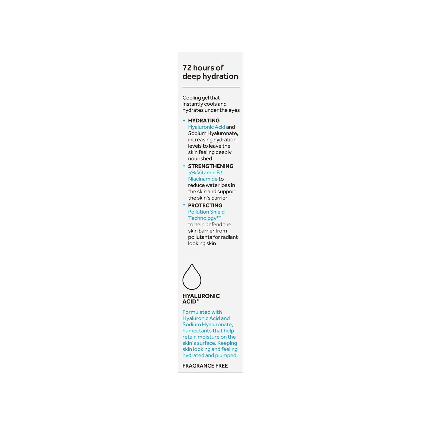 No7 HydraLuminous+ Cooling Under Eye Gel - Hydration with Hyaluronic Acid & Niacinamide for Fresh-Looking Eyes | 0.5 Fl Oz