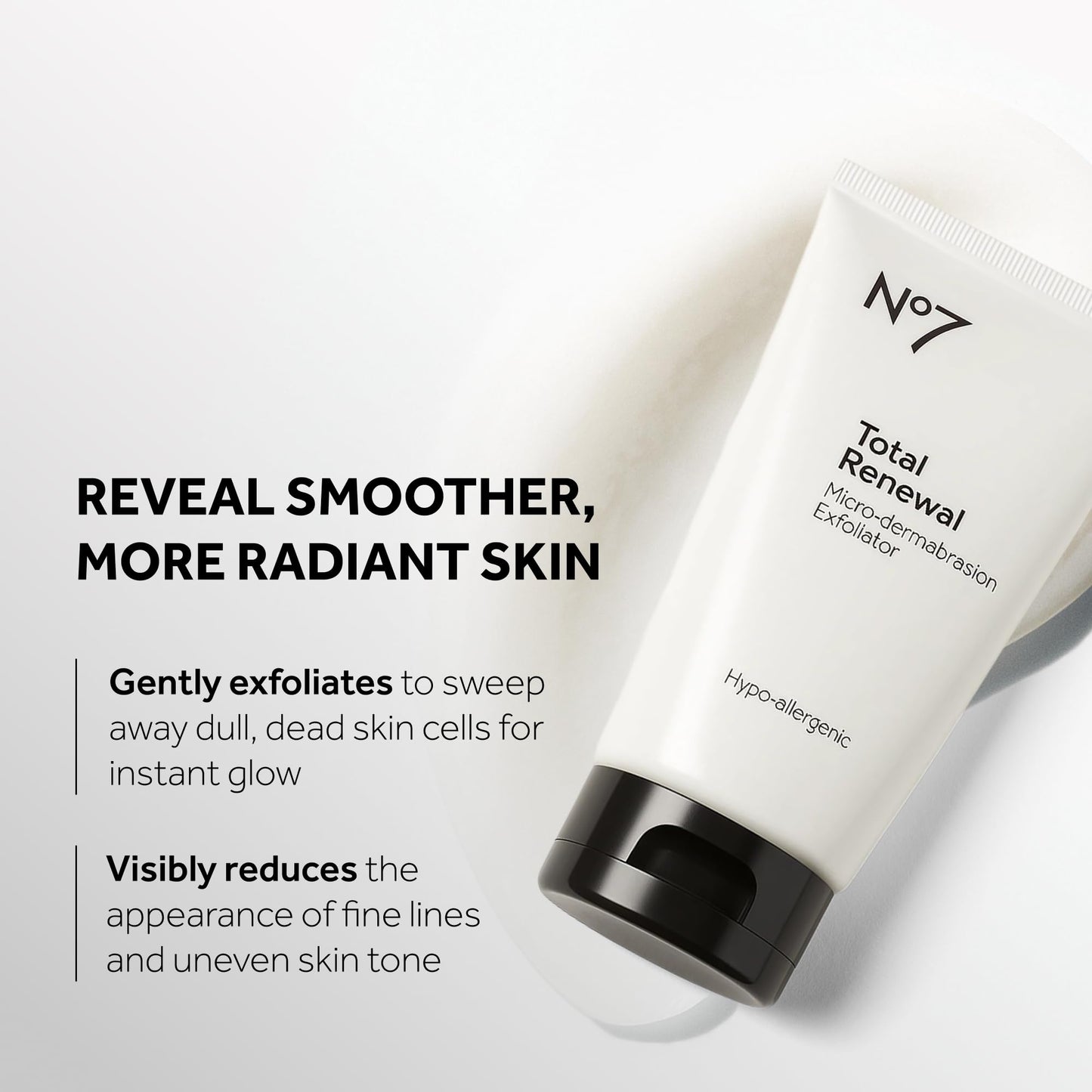 No7 Microdermabrasion Total Renewal Face Scrub – Gentle Exfoliator for Sensitive Skin & Even Tone (2.5 oz)