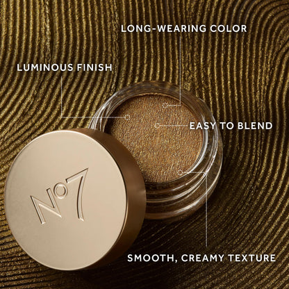 No7 Pro Artist Gilded Glimmer Cream Eyeshadow – Buildable Forest Gold Shimmer (3.4g)