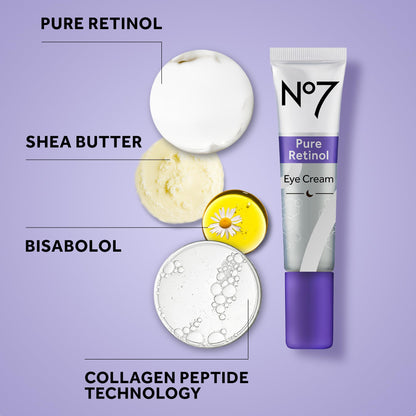 No7 Pure Retinol Eye Cream - 0.5% Retinol, Shea Butter & Matrixyl 3000 Plus