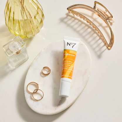 No7 Radiance+ Roll & Glow Eye Cream — Vitamin C + Caffeine Eye Roller for Bright, Refreshed Under-Eyes (15ml)