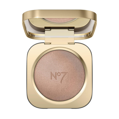 No7 Radiant Glow Powder Highlighter – Bronze Silk (5g) | Lightweight, Buildable Dewy Shine