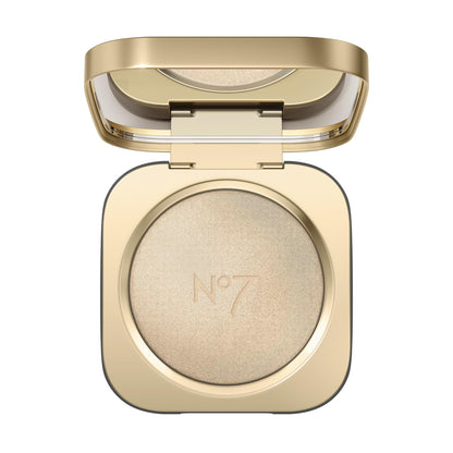 No7 Radiant Glow Powder Highlighter – Lightweight, Buildable Dewy Shine (Gold Silk 5g)