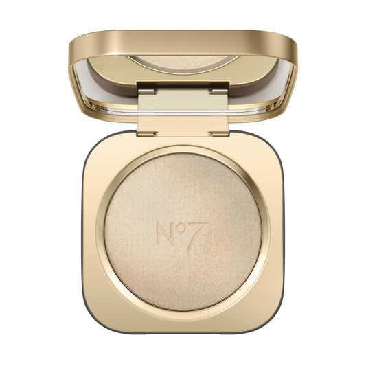 No7 Radiant Glow Powder Highlighter – Lightweight, Buildable Dewy Shine (Gold Silk 5g)