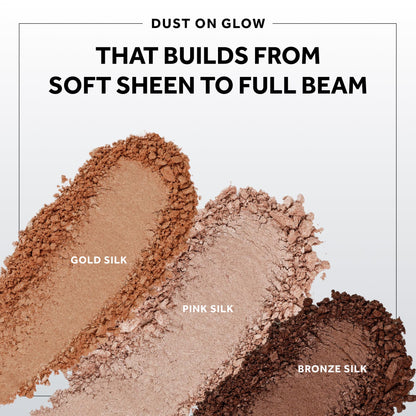 No7 Radiant Glow Powder Highlighter – Lightweight, Buildable Dewy Shine (3 Shades, Pink Silk) 5g