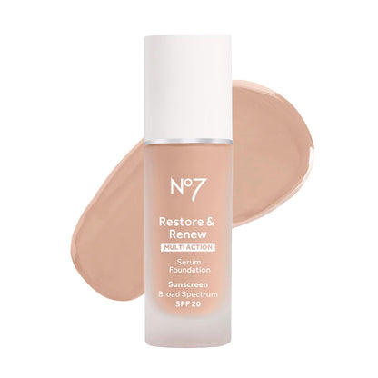 No7 Restore & Renew Serum Foundation – Porcelain, SPF 20, Vitamin C + Collagen
