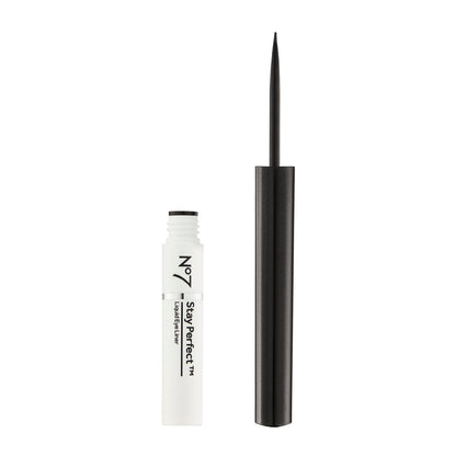 No7 Stay Perfect Liquid Eye Liner Black — 24h Smudge-Proof Precision (Pack of 2)