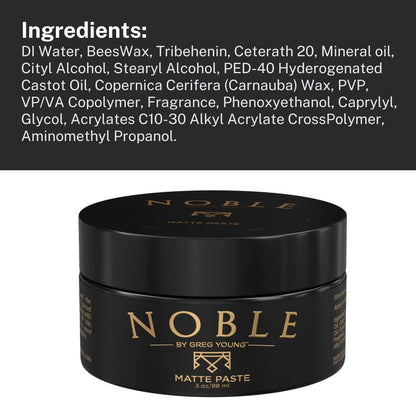Noble By Greg Young - Strong Hold Matte Hair Paste | Flexible & Long-Lasting Style