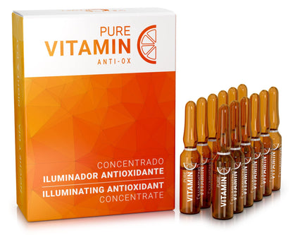 Noche Y Dia Vitamin C Ampoule Oil | Anti-Aging Face Serum with Ascorbic Acid | Hydrate, Firm & Boost Collagen | 12x2mL